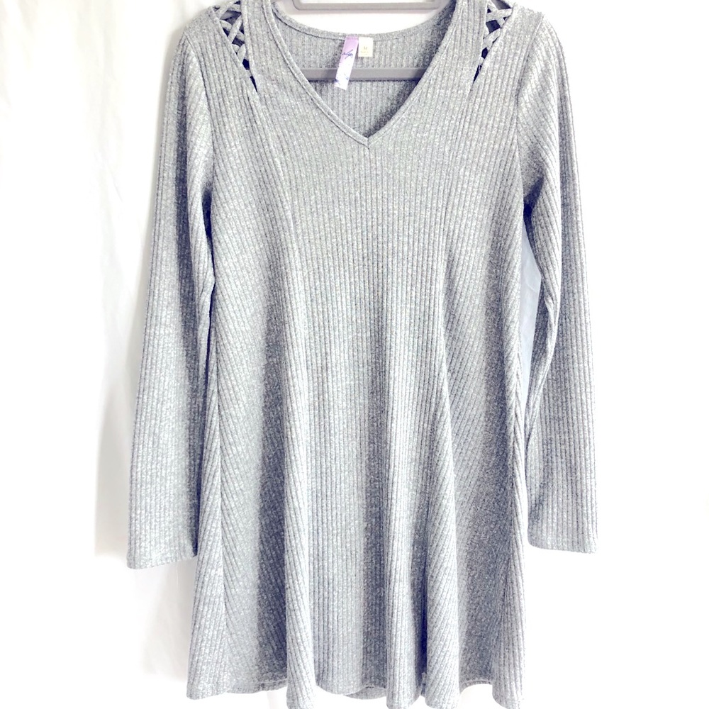 Gray Long Sleeve Dress